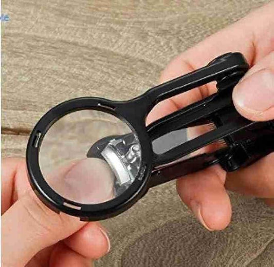 Stainless Steel Nail Clippers with Magnifying Glass